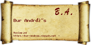 Bur András névjegykártya