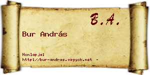 Bur András névjegykártya